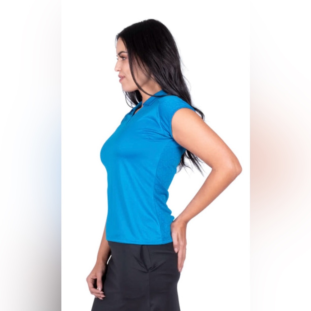 New With Tags Nancy Lopez Golf Fairways Plus Optic Sleeveless Polo Blue Size 1X - Picture 8 of 15